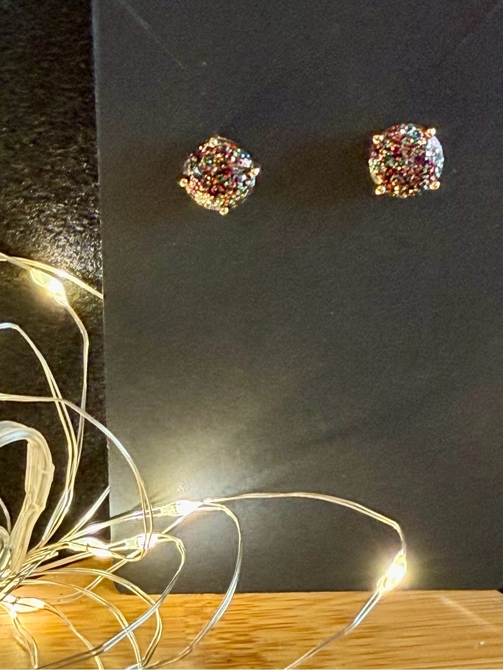 Kate Spade Multicolor Glitter Confetti Ball Stud Earrings Gold Tone